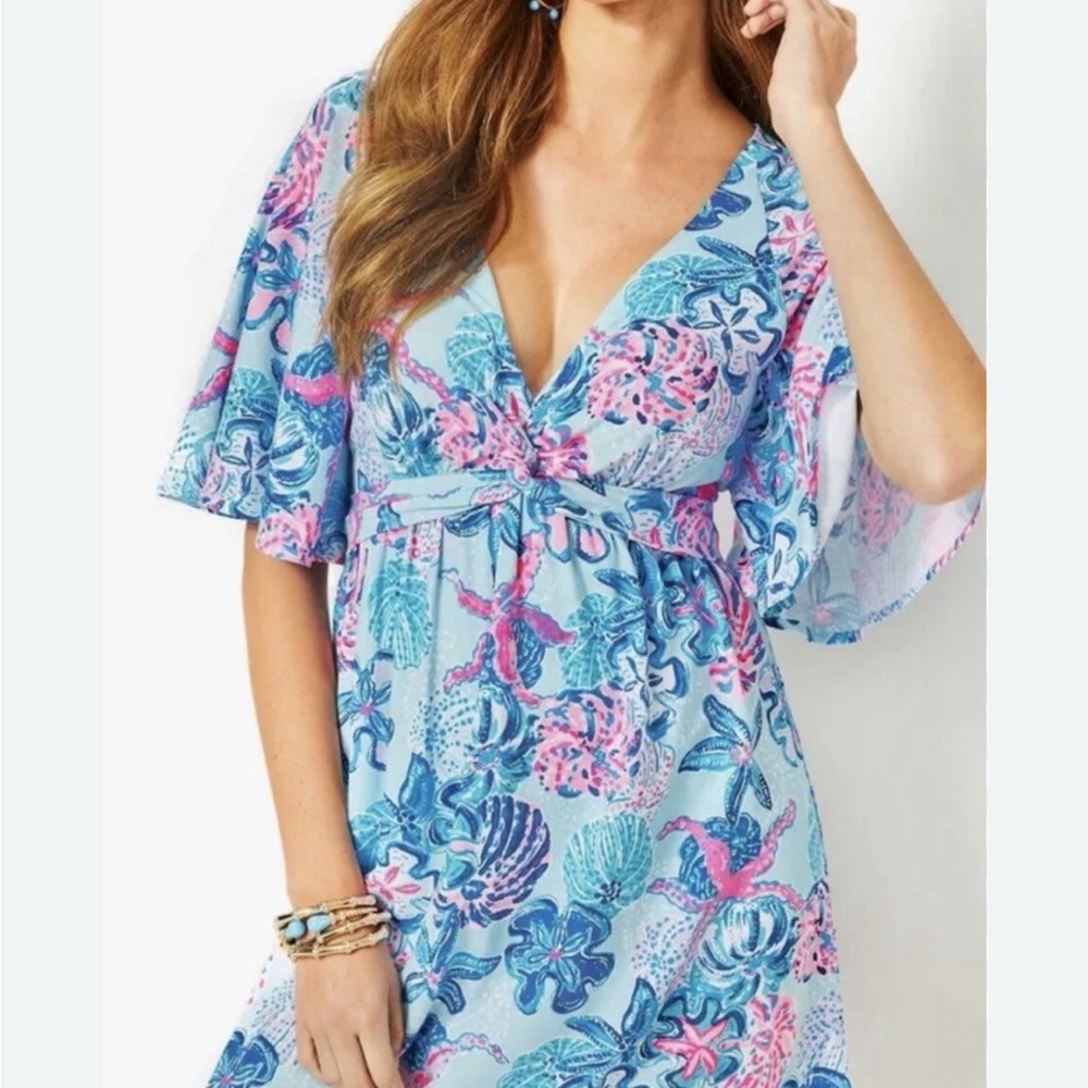 Lilly Pulitzer Blue and Pink Floral romper - Picture 5 of 5